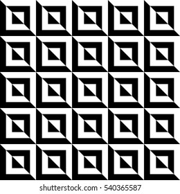 Seamless background for your designs. Modern vector ornament with back and white squares. Geometric abstract pattern.