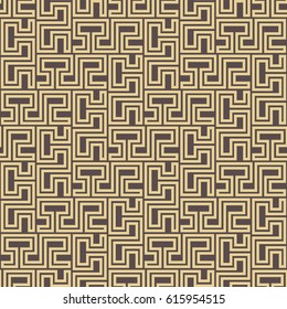 Seamless background for your designs. Modern vector brown and golden ornament. Geometric abstract pattern