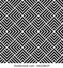Seamless background for your designs. Modern vector black and white ornament. Geometric abstract pattern