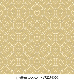 Seamless background for your designs. Modern vector golden and white ornament. Geometric abstract pattern