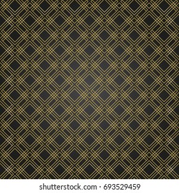 Seamless background for your designs. Modern vector black and golden ornament. Geometric abstract pattern