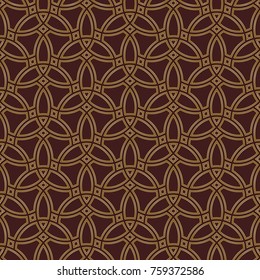 Seamless background for your designs. Modern vector golden ornament. Geometric abstract pattern