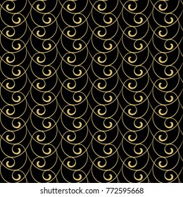 Seamless background for your designs. Modern vector wavy golden ornament. Geometric abstract pattern