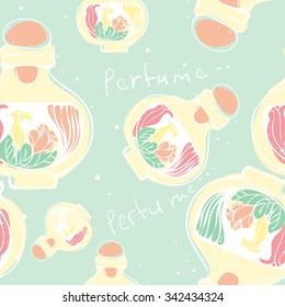 Seamless background for your presentation, menu or card. The vector illustration with the parfume