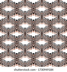 Seamless background with a zigzag pattern of leopard spots. Glitches. African animals. Vector illustration for web design or print.