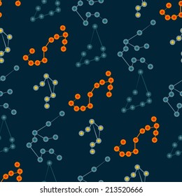 seamless background with zodiac constellations