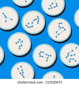 seamless background with zodiac constellations