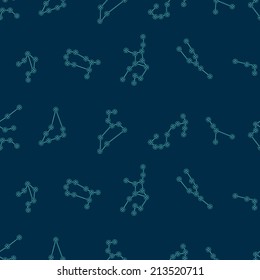 seamless background with zodiac constellations