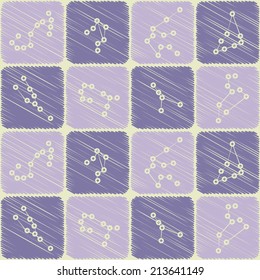 seamless background with zodiac constellations
