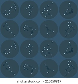 seamless background with zodiac constellations
