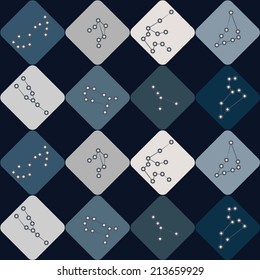 seamless background with zodiac constellations