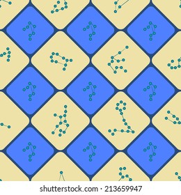 seamless background with zodiac constellations
