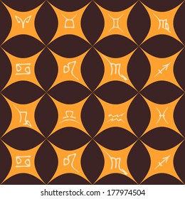 Seamless background with zodiac signs
