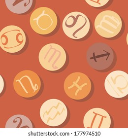Seamless background with zodiac signs