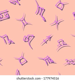 Seamless background with zodiac signs
