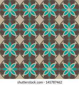 Seamless background.Geometric pattern with flower.