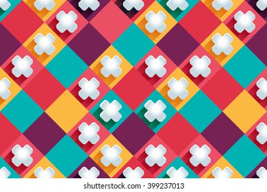 Seamless backgrounds with abstract elements. Vector illustration