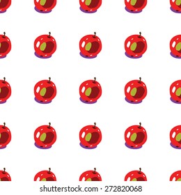 seamless backgrounds with apples in cartoon style