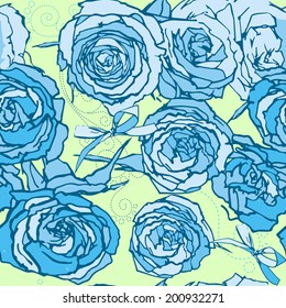Seamless  backgrounds with blue roses