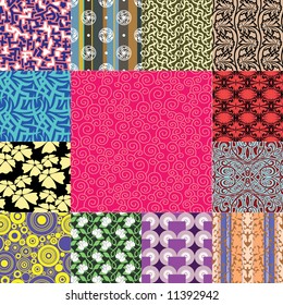 Seamless backgrounds from a floral ornament, Fashionable modern wallpaper or textile