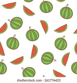 Seamless backgrounds with hand drawn watermelons for your design