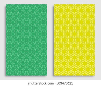 Seamless backgrounds set with repeating line texture. Seamless geometric lace patterns collection for banners, greeting cards or birthday invitations. Ethnic arabic, indian, turkish ornament