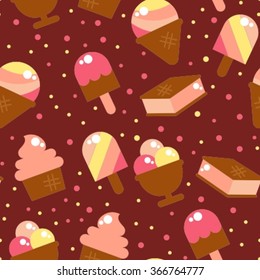 seamless backgrounds with a variety of ice cream