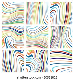 Seamless backgrounds, warped stripes design
