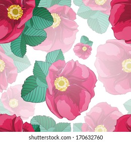 Seamless backgrounds of wild roses. vector