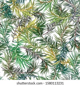 Seamless backgrund with fir tree. Background for postcard for New Year and Christmas. Vector illustration, EPS 10.