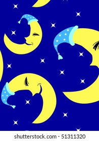seamless backround with moon and stars