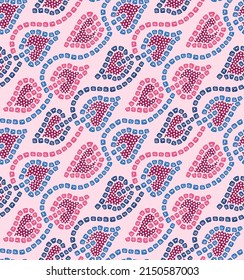 seamless badhani pattern on pink background