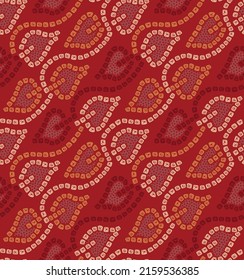 seamless badhani pattern on Red background