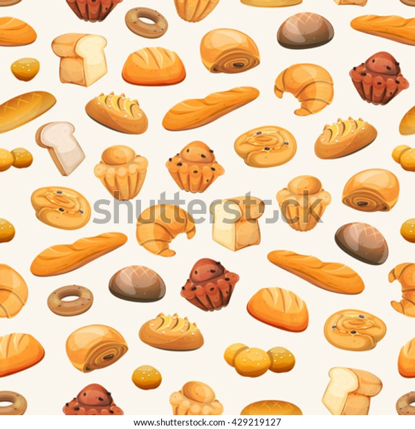 Seamless Bakery Icons Background Seamless Bakery Stock Vector (Royalty ...