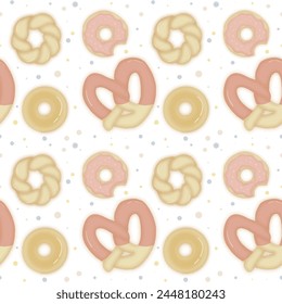 Seamless bakery pattern and colorful background