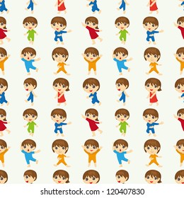 seamless Ballet dancer pattern,cartoon vector illustration