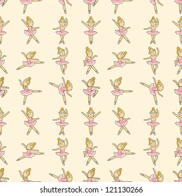 seamless Ballet pattern,cartoon vector illustration