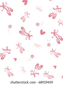 Seamless ballet themed repeat pattern.