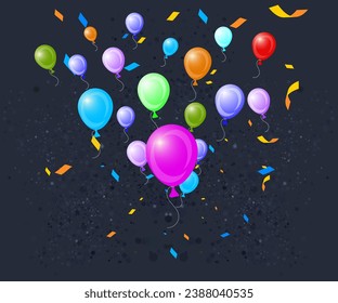 Seamless balloon background, rainbow coloured collection of balloons, Seamless Background ⁬With Colorful Balloon, Beautiful bright 3D greeting background, panoramic banner.