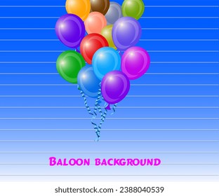 Fondo de globo inmaculado, colección de globos de color arcoiris, ⁬ de fondo sin mar con globo colorido, bonito fondo de bienvenida 3D brillante, banner panorámico.