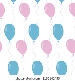 seamless balloons background for postcards. Pink and blue