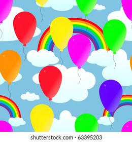 Seamless from balloons and rainbows