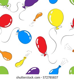 Seamless balloons. Simple background with balloons. Vector illustration.
