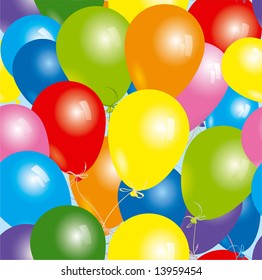 Seamless Balloons. Vector background.
