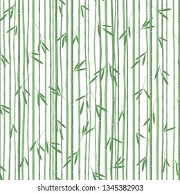 Seamless bamboo pattern, Asian motifs, vintage wallpaper, vector textile pattern 