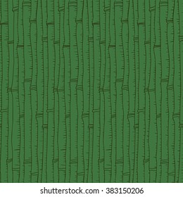 Seamless bamboo pattern. Ink texture. Hand drawn green background. Ready design for textile, fabric, surface textures, packaging.