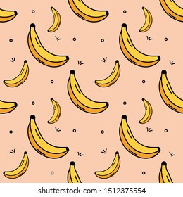 seamless banana illustration pattern vector Graphic