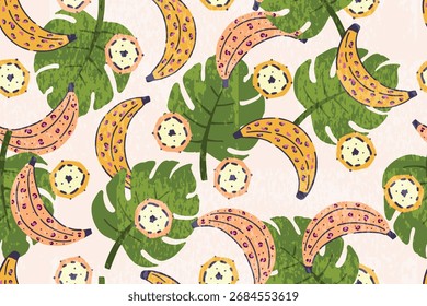 Seamless banana pattern for background, fabric, wrapping, cover, etc.