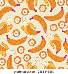 Seamless banana pattern for background, fabric, cover, wrapping, etc.