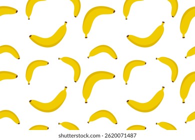 Seamless Banana Pattern Background. Fruit Backdrop. Vector Illustration. Wallpaper